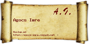 Agocs Imre névjegykártya